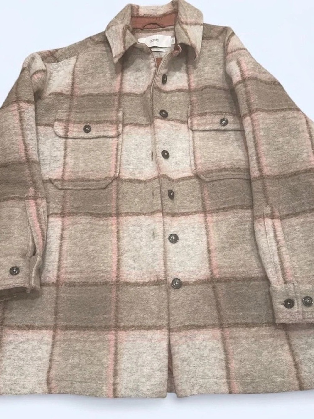 Closed Plaid Wool Jacket(shacket) in muddy beige & Pink Size XS
